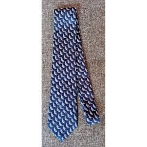Tie 70s 80s 90s Y2K Merona Silk Blue Sailboat 3.25 Wide 58 Long